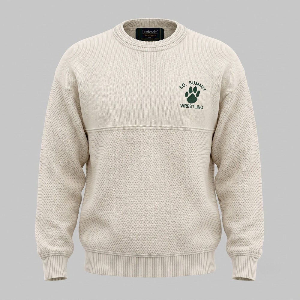 Vintage Dunbrooke Mens XL Cream Sweater So. Summit Wrestling Crewneck Mixed Knit